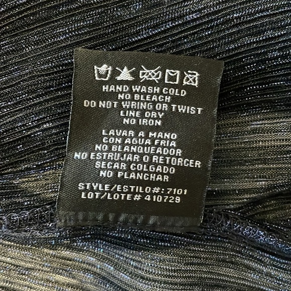 R & M Collection Blue Metallic Open Waterfall Cardigan 3/4 Sleeve Size 12 - Picture 7 of 12